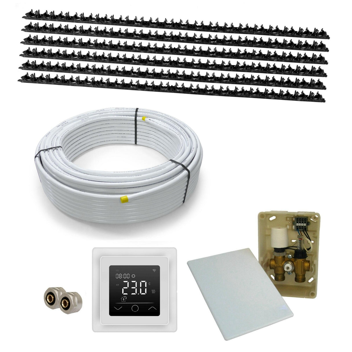 CLAMP Warmwasser Flächenheizung Komplettset E-Regelbox Mobile