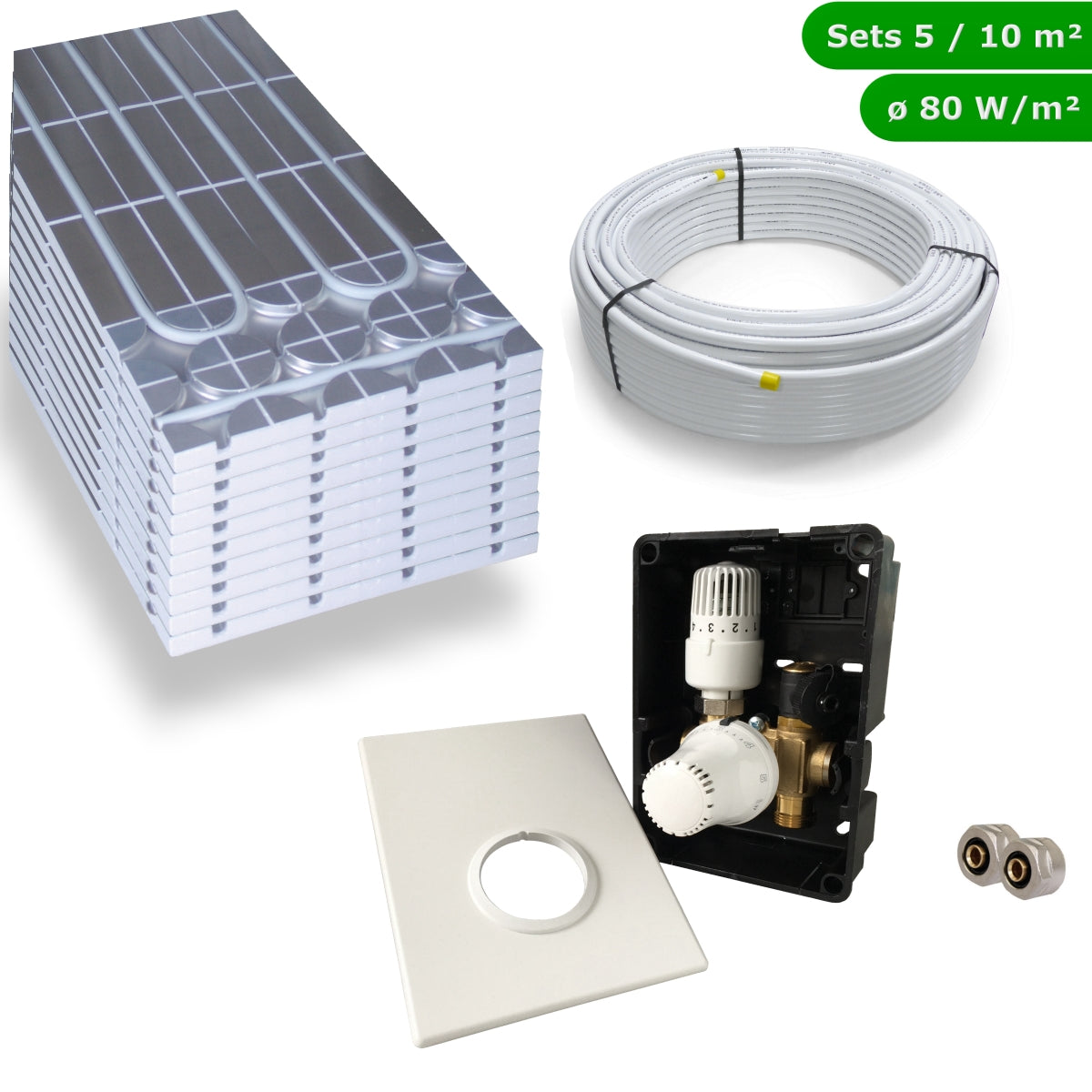 DRY Warmwasser Trocken Fußbodenheizung Komplettset Regelbox TH-RTL