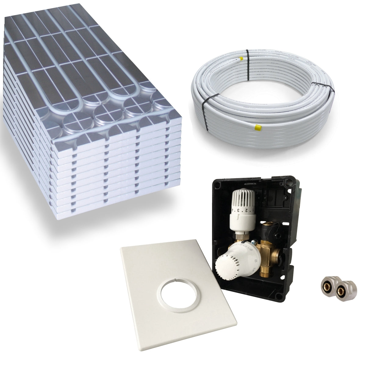 DRY Warmwasser Trocken Fußbodenheizung Komplettset Regelbox TH-RTL