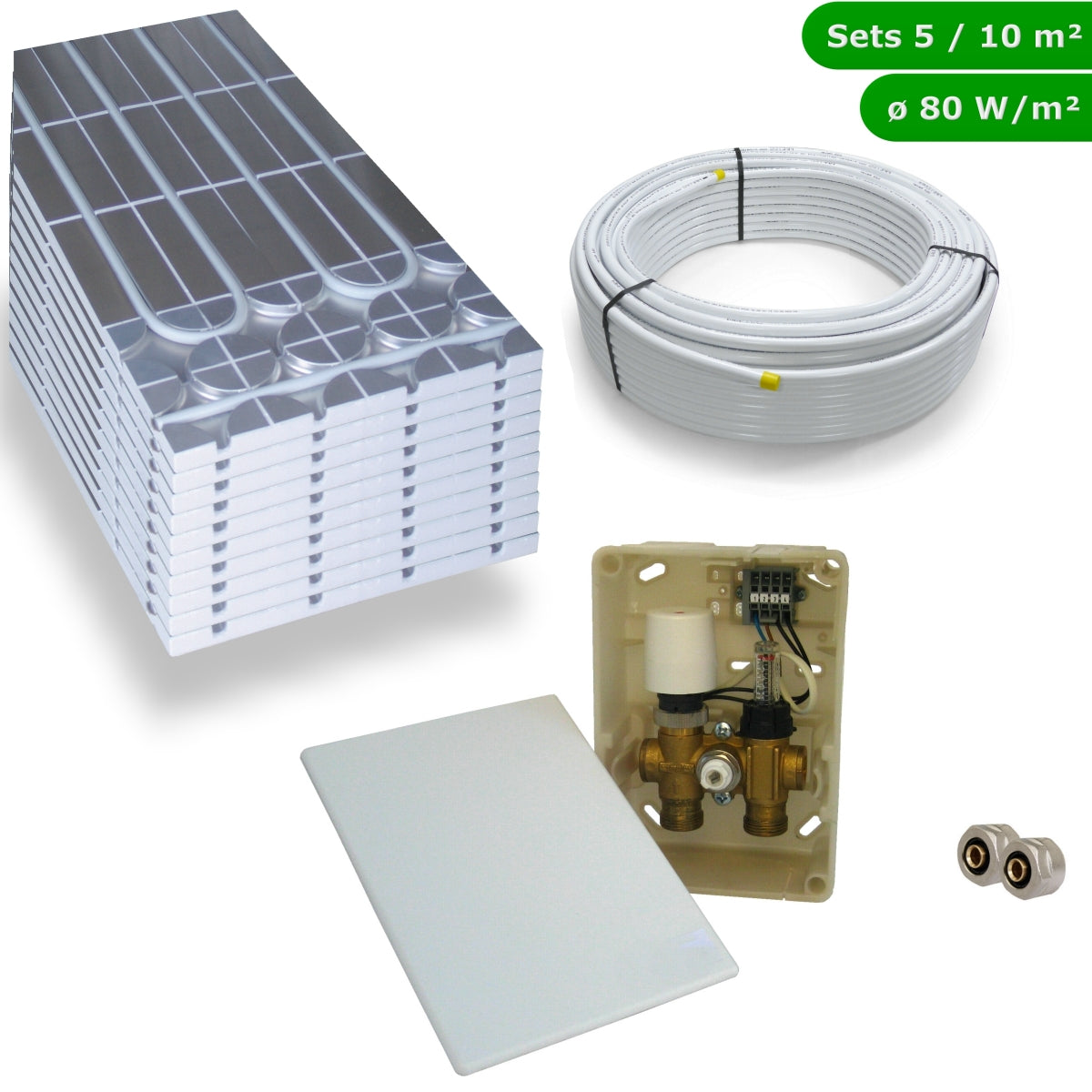 DRY Warmwasser Trocken Fußbodenheizung Komplettset E-Regelbox