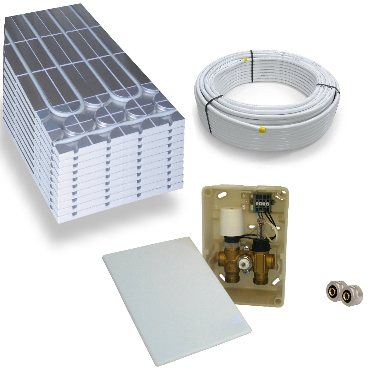 DRY Warmwasser Trocken Fußbodenheizung Komplettset E-Regelbox