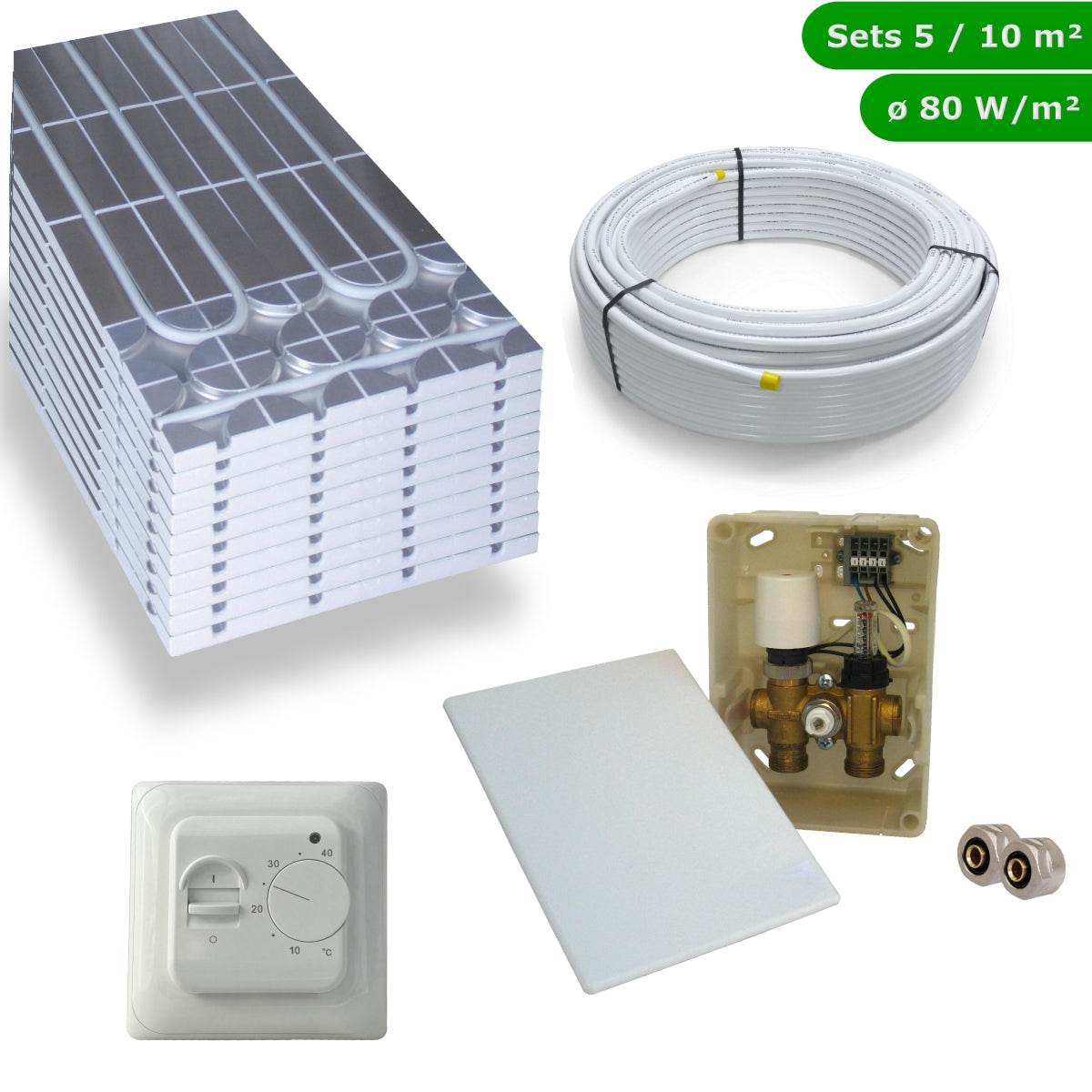 DRY Warmwasser Trocken Fußbodenheizung Komplettset E-Regelbox Standard