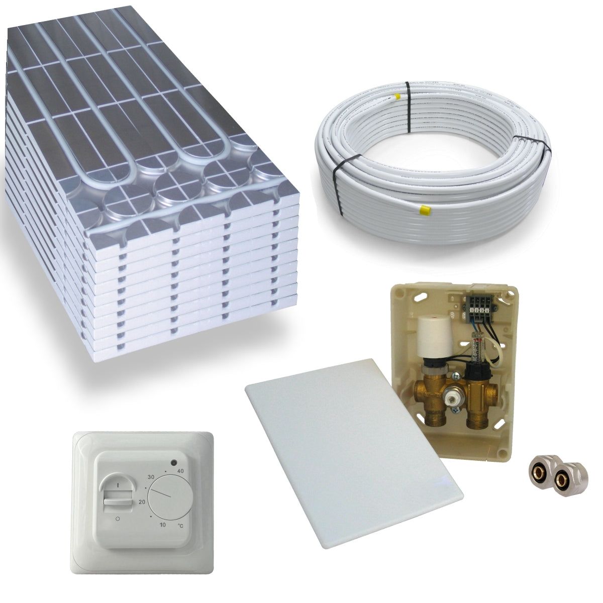 DRY Warmwasser Trocken Fußbodenheizung Komplettset E-Regelbox Standard