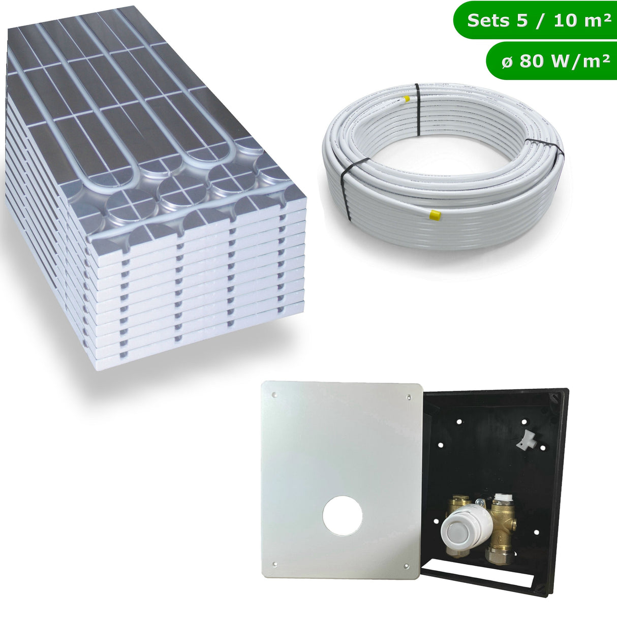 DRY Warmwasser Trocken Fußbodenheizung Komplettset RTL Regelbox