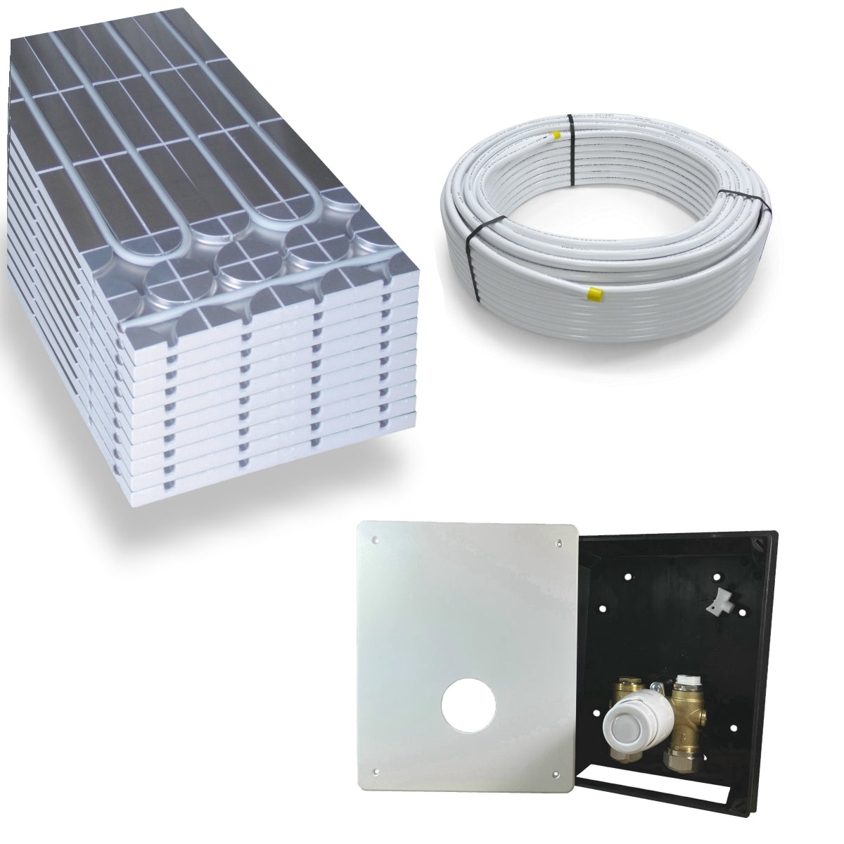 DRY Warmwasser Trocken Fußbodenheizung Komplettset RTL Regelbox