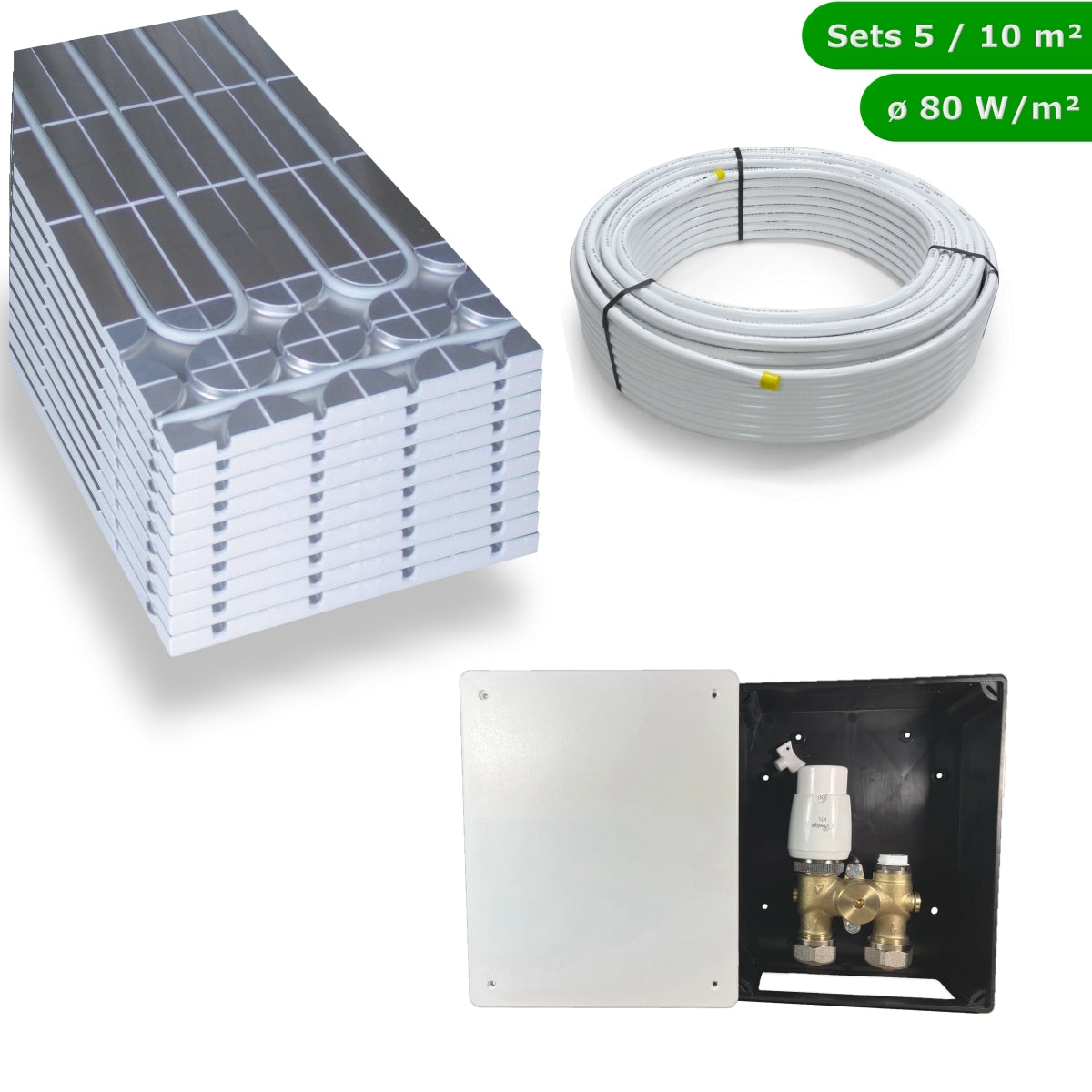 DRY Warmwasser Trocken Fußbodenheizung Komplettset G-RTL Regelbox