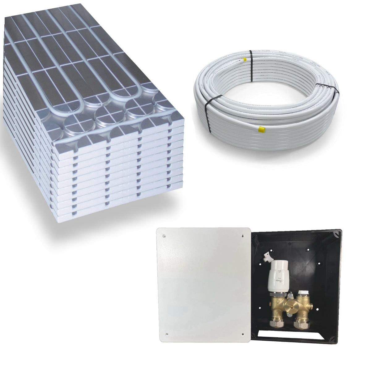 DRY Warmwasser Trocken Fußbodenheizung Komplettset G-RTL Regelbox