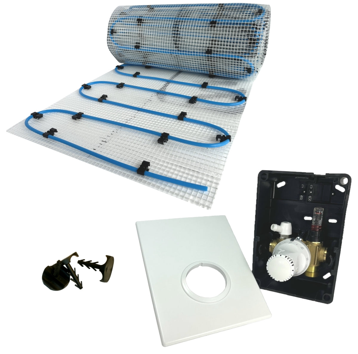 Fußbodenheizung Wasser Set mit Einrohr Heizmatte und Regelbox SI-RTL