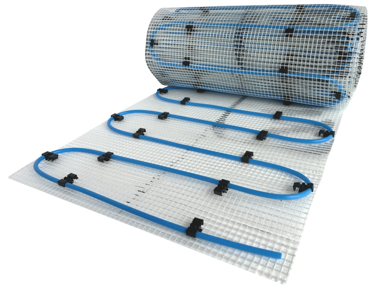 Fußbodenheizung Wasser Set mit Einrohr Heizmatte und E-Regelbox Standard
