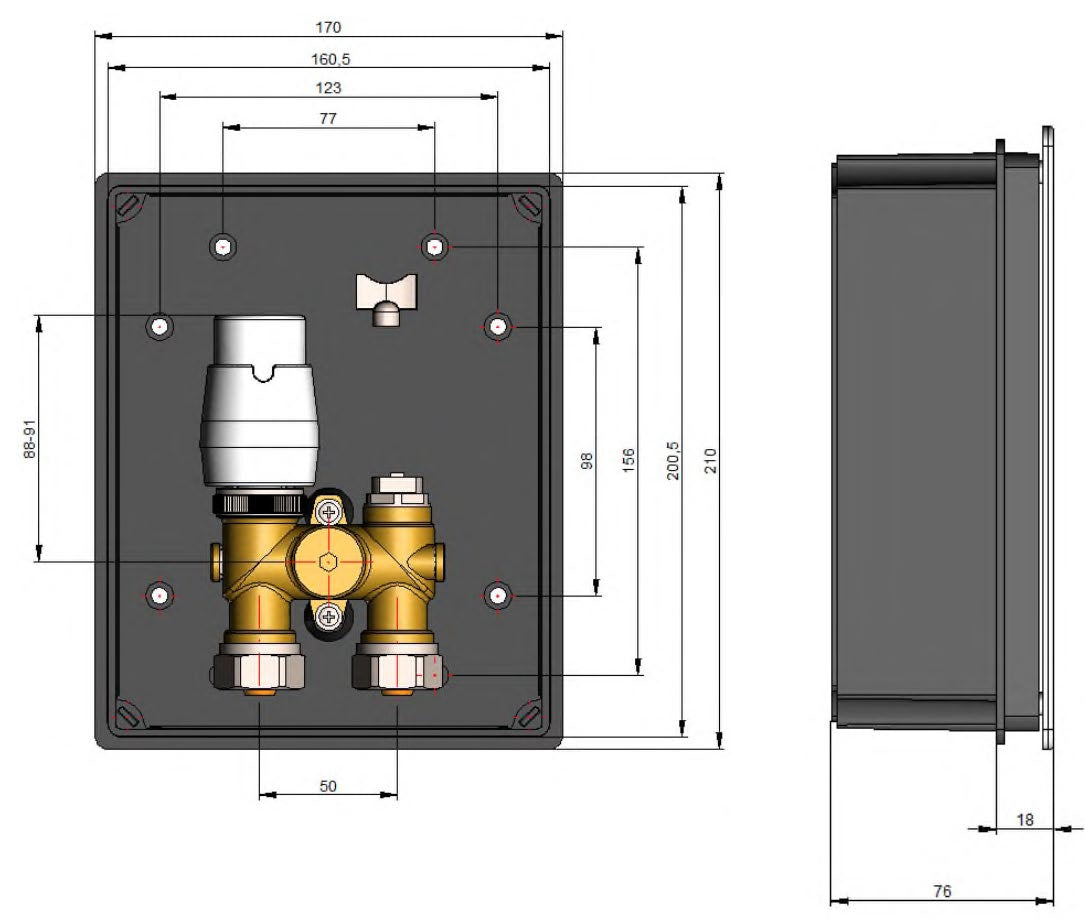 Fußbodenheizung Wasser Set mit Einrohr Heizmatte und G-RTL Regelbox