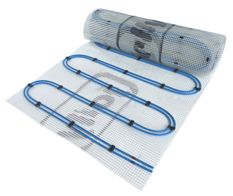 Fußbodenheizung Wasser Set Duo mit Doppelrohr Heizmatte und E-Regelbox WLAN Thermostat