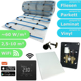 Fußbodenheizung Wasser Set mit Einrohr Heizmatte und E-Regelbox WLAN Touch