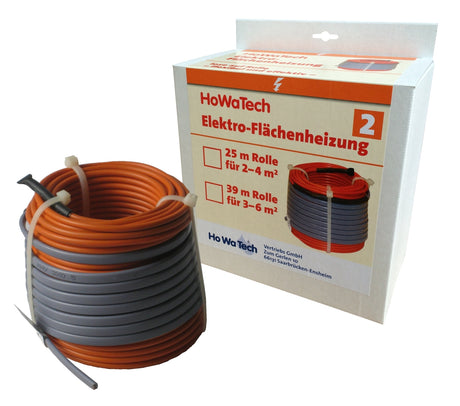 Fußbodenheizung Elektrisch Set Profi | Heizdraht 12 W/m auf Rolle zum individuellen Verlegen