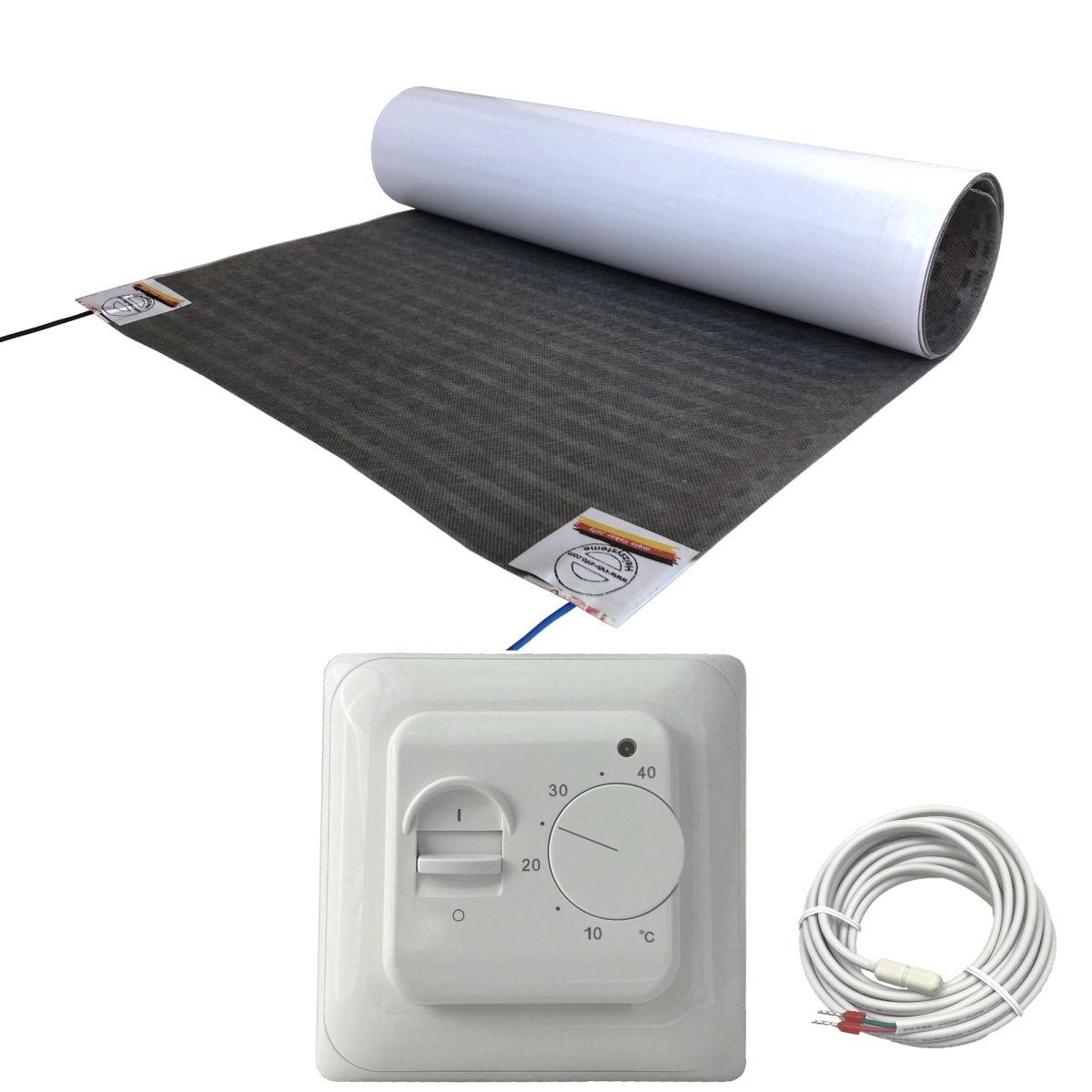 Fußbodenheizung Elektrisch Set Lux | Heizfolie 80 W/m² | Thermostat Standard