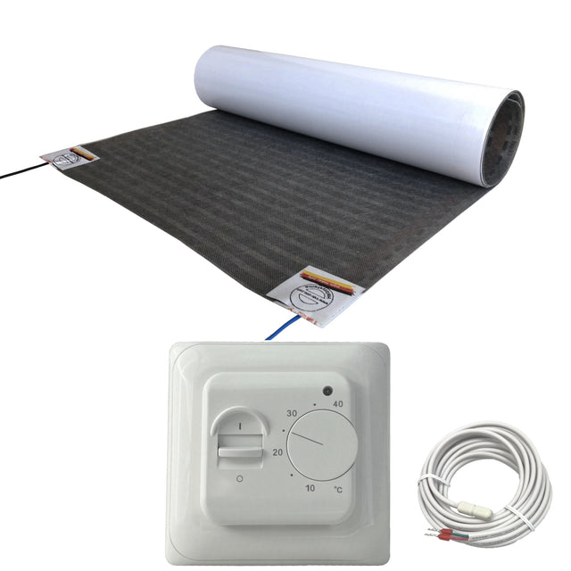 Fußbodenheizung Elektrisch Set Lux | Heizfolie 80 W/m² | Thermostat Standard
