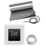 Fußbodenheizung Elektrisch Set ALU | Heizmatte 150 W/m² Laminat Parkett Vinyl | Thermostat WiFi Touch