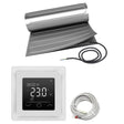 Fußbodenheizung Elektrisch Set ALU | Heizmatte 80 W/m² Laminat Parkett Vinyl | Touch Thermostat