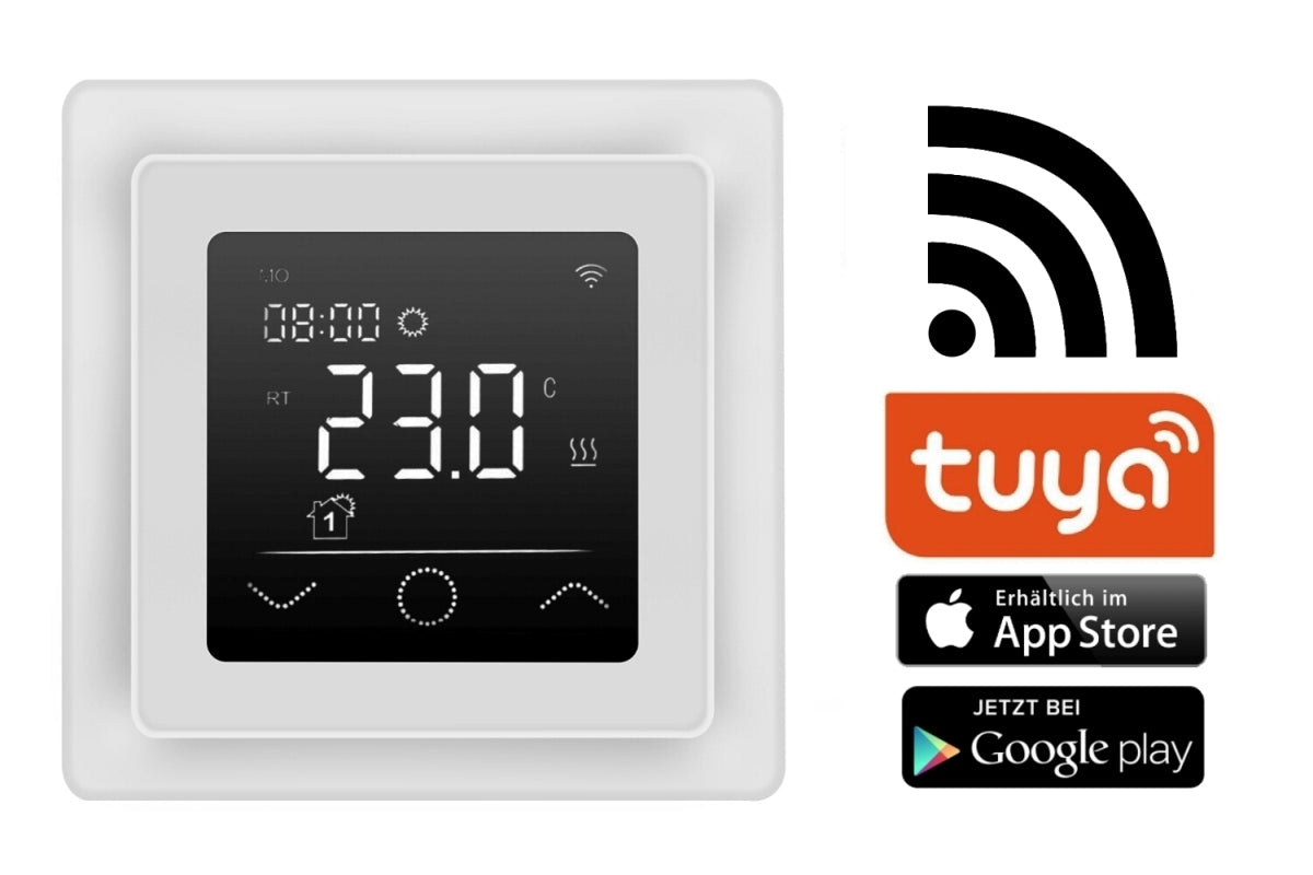 Fußbodenheizung Wasser Set mit Einrohr Heizmatte und E-Regelbox E-Regelbox WLAN Touch