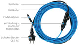 Rohrheizung 230V Rohrbegleitheizung 15 W/m eisfrei Frostschutz Kabel Heizband | mit Stecker und Thermostat